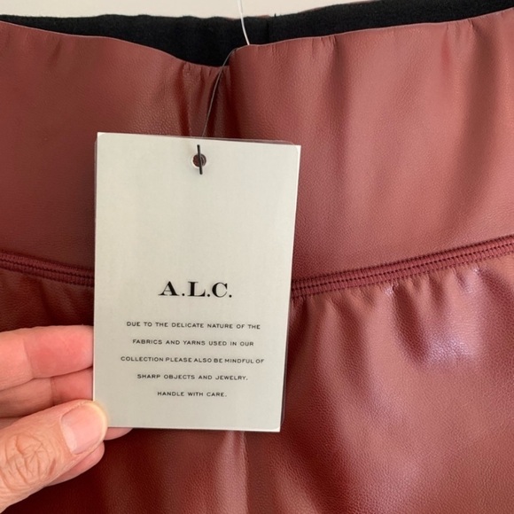 A.L.C. Emile Faux Leather Leggings color burgundy, size 4. - Picture 5 of 13